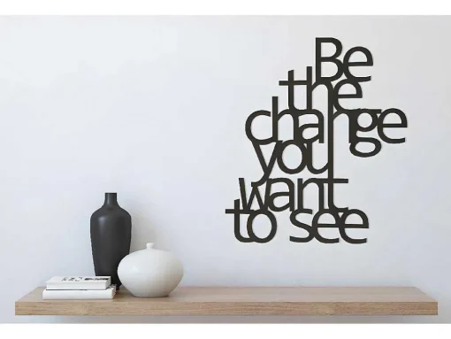 Metalen Decoratie The Change, Zwart, 62X1,5X70 Cm, Epikasa