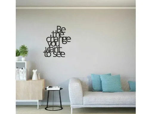 Metalen Decoratie The Change, Zwart, 62X1,5X70 Cm, Epikasa