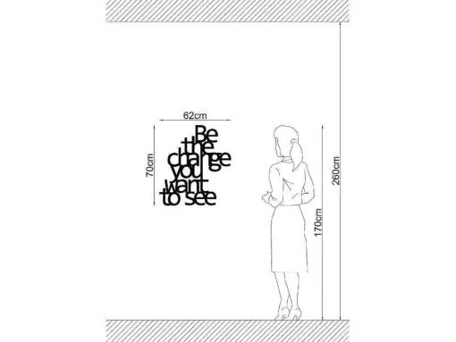 Metalen Decoratie The Change, Zwart, 62X1,5X70 Cm, Epikasa