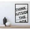 Metalen Decoratie Think Outside The Box 2, Zwart, 50X1,5X70 Cm, Epikasa