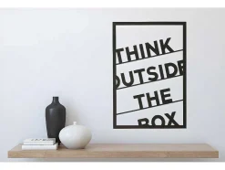Metalen Decoratie Think Outside The Box 2, Zwart, 50X1,5X70 Cm, Epikasa