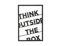 Metalen Decoratie Think Outside The Box 2, Zwart, 50X1,5X70 Cm, Epikasa