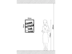 Metalen Decoratie Think Outside The Box 2, Zwart, 50X1,5X70 Cm, Epikasa