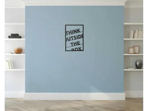 Metalen Decoratie Think Outside The Box 2, Zwart, 50X1,5X70 Cm, Epikasa
