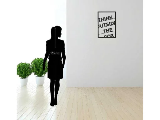 Metalen Decoratie Think Outside The Box 2, Zwart, 50X1,5X70 Cm, Epikasa