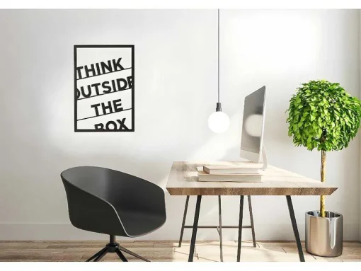Metalen Decoratie Think Outside The Box 2, Zwart, 50X1,5X70 Cm, Epikasa