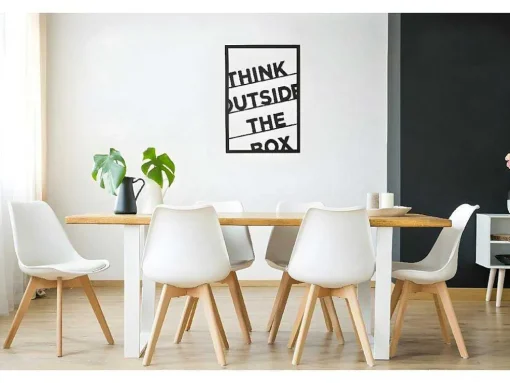 Metalen Decoratie Think Outside The Box 2, Zwart, 50X1,5X70 Cm, Epikasa