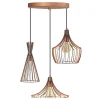 Metalen Hanglamp Mezopotamya - 3 Kappen - B55 X H113 Cm - Koperkleurig