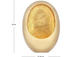 Metalen Kandelaar - B. 31,5 X H. 43 Cm - Messing En Bladgoud Afwerking - Goud - Belinni