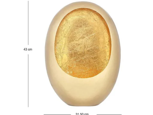 Metalen Kandelaar - B. 31,5 X H. 43 Cm - Messing En Bladgoud Afwerking - Goud - Belinni