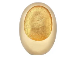 Metalen Kandelaar - B. 31,5 X H. 43 Cm - Messing En Bladgoud Afwerking - Goud - Belinni