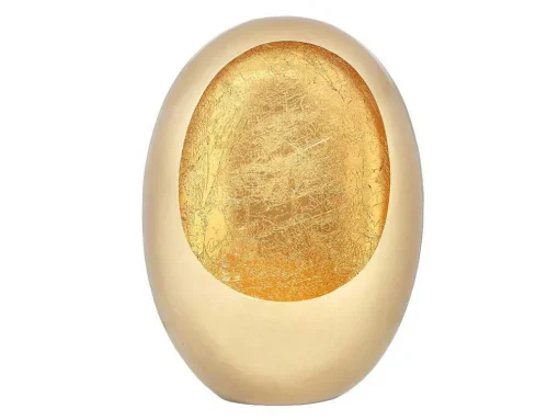 Metalen Kandelaar - B. 31,5 X H. 43 Cm - Messing En Bladgoud Afwerking - Goud - Belinni