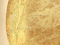 Metalen Kandelaar - B. 31,5 X H. 43 Cm - Messing En Bladgoud Afwerking - Goud - Belinni
