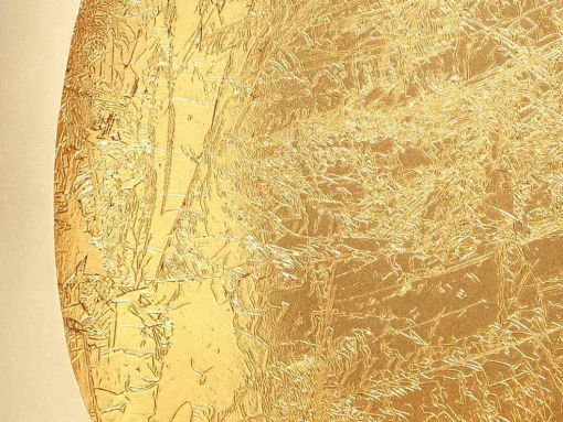 Metalen Kandelaar - B. 31,5 X H. 43 Cm - Messing En Bladgoud Afwerking - Goud - Belinni