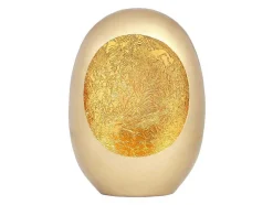 Metalen Kandelaar - B.26 X H.33 Cm - Messing En Bladgoud Afwerking - Verguld - Belinni