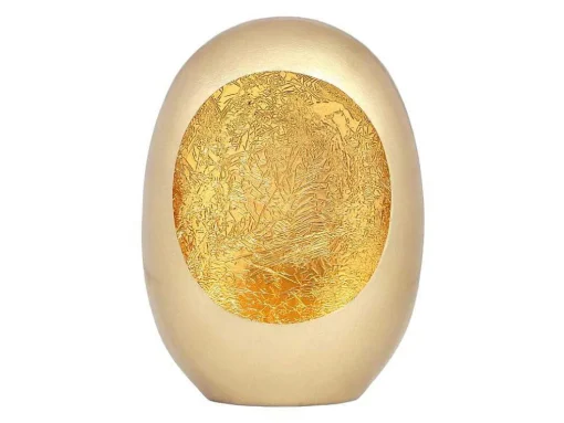 Metalen Kandelaar - B.26 X H.33 Cm - Messing En Bladgoud Afwerking - Verguld - Belinni