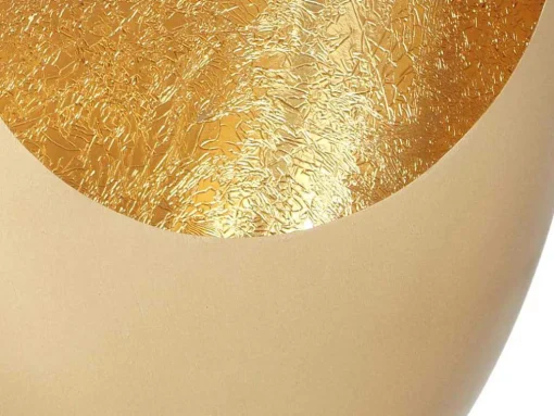 Metalen Kandelaar - B.26 X H.33 Cm - Messing En Bladgoud Afwerking - Verguld - Belinni