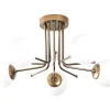 Metalen Plafondlamp Met 5 Lampen Daisy - D80 X H34 Cm - Wit En Goud