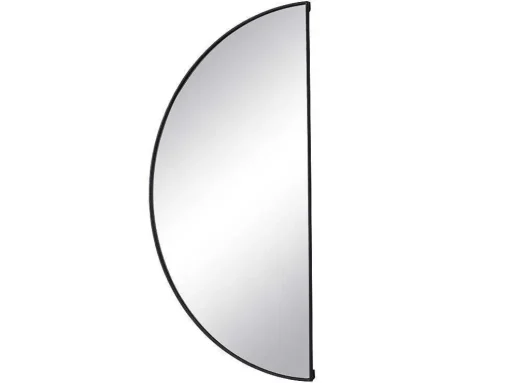 Metalen Spiegel Met Halve Cirkel Design - B.50 X H.100 Cm - Zwart - Gavra