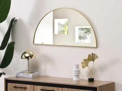 Metalen Spiegel Met Halve Cirkel Design - B.50 X H.100 Cm - Goudkleurig - Gavra