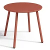 Metalen Tuinmeubelset - 2 Lage Stapelstoelen En Een Bijzettafel - Terracotta - Mirmande