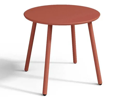 Metalen Tuinmeubelset - 2 Lage Stapelstoelen En Een Bijzettafel - Terracotta - Mirmande