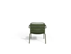 Metalen Tuinmeubelset - 2 Lage Stapelstoelen En Een Bijzettafel - Kaki - Mirmande