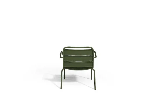 Metalen Tuinmeubelset - 2 Lage Stapelstoelen En Een Bijzettafel - Kaki - Mirmande