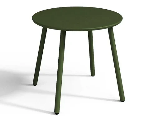 Metalen Tuinmeubelset - 2 Lage Stapelstoelen En Een Bijzettafel - Kaki - Mirmande