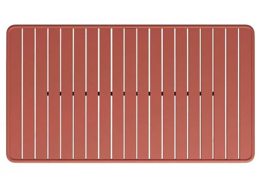 Metalen Tuinset - Tafel L.160 Cm Met 2 Stapelstoelen En 4 Stapelstoelen - Terracotta - Mirmande