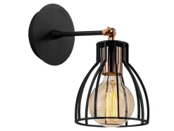 Metalen Wandlamp Kemah - D15 Cm X H24 Cm - Zwart
