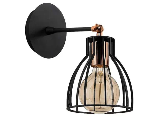 Metalen Wandlamp Kemah - D15 Cm X H24 Cm - Zwart