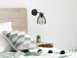 Metalen Wandlamp Kemah - D15 Cm X H24 Cm - Zwart