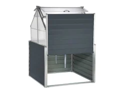 Mini-Tuinkas Van Polycarbonaat En Structuur Van Aluminium - L120 X B120 X H169 Cm - Antraciet - Genista