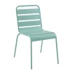 Mirmande Metalen Eettafelset Voor Buiten - Een Tafel D.110 Cm En 4 Stapelbare Stoelen - Amandelgroen