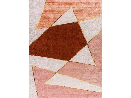 Miro 52097.802 Tapijt Wasbaar Geometrisch Antislip - Roze 120X170 Cm