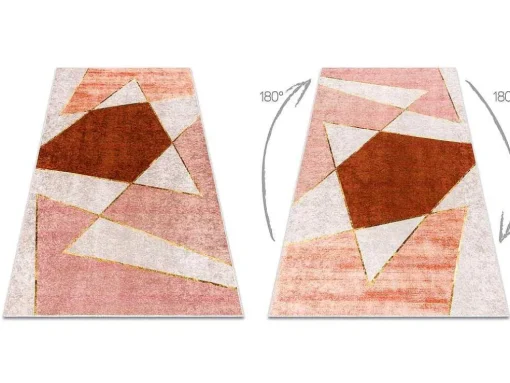 Miro 52097.802 Tapijt Wasbaar Geometrisch Antislip - Roze 120X170 Cm