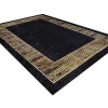 Miro 51223.806 Tapijt Wasbaar Kader, Grieks Antislip - Zwart / Goud 200X290 Cm