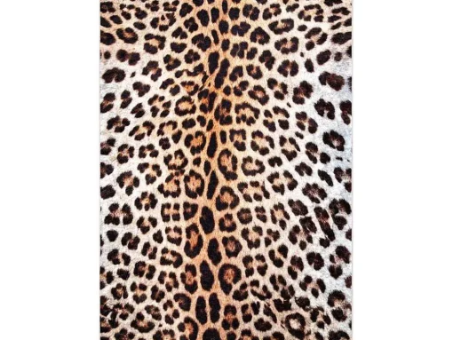 Miro 51568.804 Tapijt Wasbaar Luipaardpatroon Antislip - Creme / Bruin 120X170 Cm