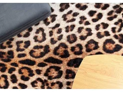 Miro 51568.804 Tapijt Wasbaar Luipaardpatroon Antislip - Creme / Bruin 120X170 Cm