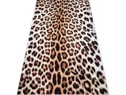 Miro 51568.804 Tapijt Wasbaar Luipaardpatroon Antislip - Creme / Bruin 120X170 Cm