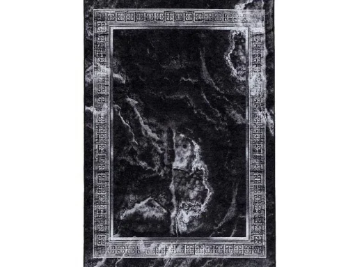 Miro 51278.810 Tapijt Wasbaar Marmer, Grieks Antislip - Zwart / Wit 140X190 Cm