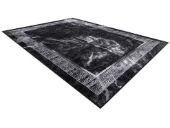 Miro 51278.810 Tapijt Wasbaar Marmer, Grieks Antislip - Zwart / Wit 140X190 Cm