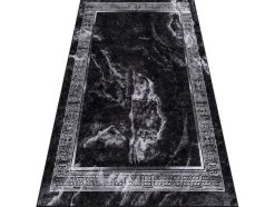 Miro 51278.810 Tapijt Wasbaar Marmer, Grieks Antislip - Zwart / Wit 140X190 Cm