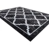 Miro 51639.806 Tapijt Wasbaar Trellis Geruite Antislip - Zwart 200X290 Cm