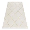 Modern Tapijt Duke 51245 Creme / Goud - Latwerk, Gestructureerd, Zeer 140X190 Cm