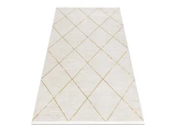 Modern Tapijt Duke 51245 Creme / Goud - Latwerk, Gestructureerd, Zeer 140X190 Cm