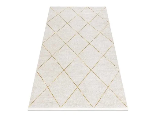 Modern Tapijt Duke 51245 Creme / Goud - Latwerk, Gestructureerd, Zeer 140X190 Cm