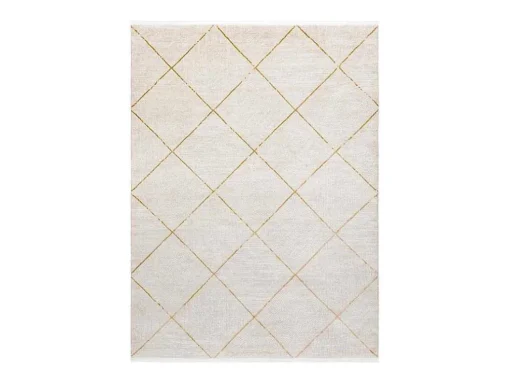 Modern Tapijt Duke 51245 Creme / Goud - Latwerk, Gestructureerd, Zeer 140X190 Cm