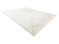 Modern Tapijt Duke 51245 Creme / Goud - Latwerk, Gestructureerd, Zeer 140X190 Cm